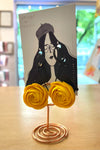 Yellow Handmade Rose Dangle Earrings | EtenIren