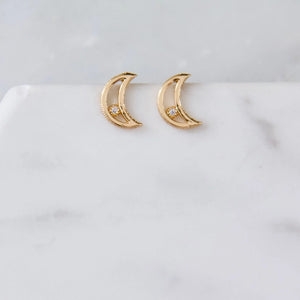 Zircon Moon Earrings | Mesa Blue