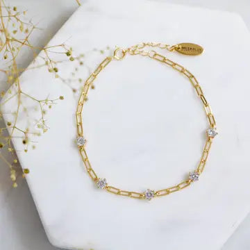 Zircon Paperclip Bracelet | Mesa Blue