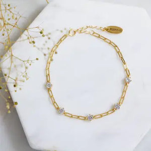 Zircon Paperclip Bracelet | Mesa Blue