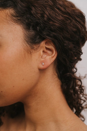 Lilac Baguette | Stud Earrings