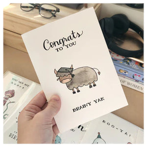 Congrats Brainy-Yak - Greeting Card | Kenzie Cards