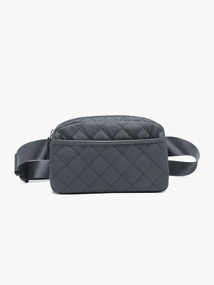 Caroline - Quilted Belt Bag with Front Pocket | Jen & Co