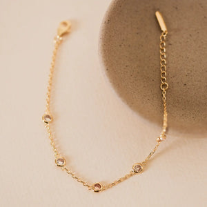 Champagne Gemstone Bracelet - 18K Gold Plated | JaxKelly