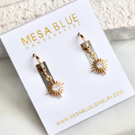 Star Huggies - Cubic Zirconia Earrings | Mesa Blue