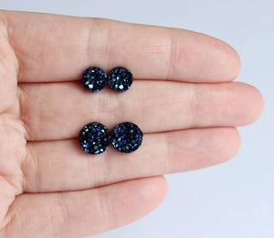 Round Druzy - Metal Free Hypoallergenic Earrings | Pretty Ears