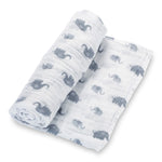 Elephant Muslin Swaddle Blanket | LollyBanks