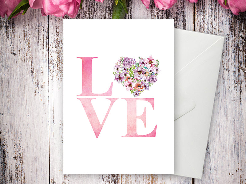 Love Bouquet - Watercolour Greeting Card | Elena Markelova