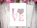 Love Bouquet - Watercolour Greeting Card | Elena Markelova