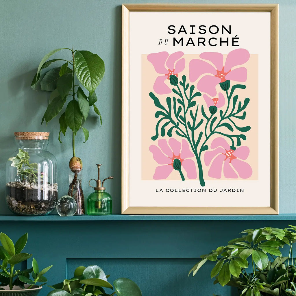 Market Season Minimal Flowers Art Print | Ink & Drop