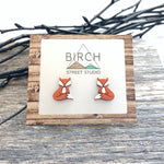 Fox - Wooden Stud Earrings | Birch Street Studio