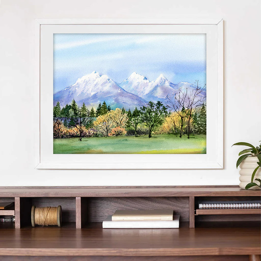 Golden Ears - Provincial Park Watercolor Art Print | Elena Markelova