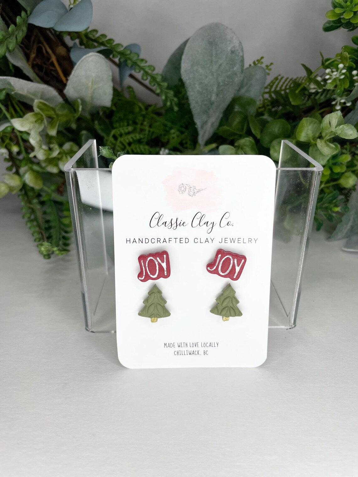 Joy/Christmas Tree - Clay Stud Earring Set | Classic Clay Co.