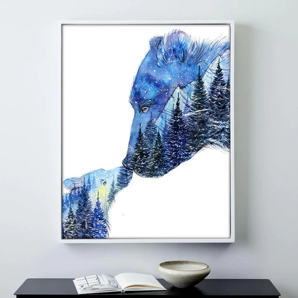 Goodnight Kiss | Mama & Baby Bear Watercolor Art Print