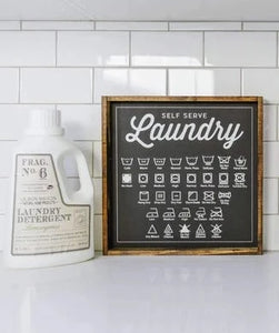 Laundry Symbols Wood Sign | William Rae Designs