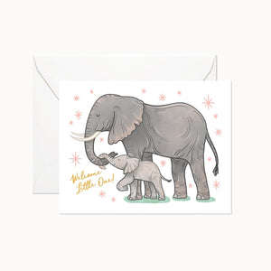 Elephant Welcome Little One - Greeting Card | Linden Paper