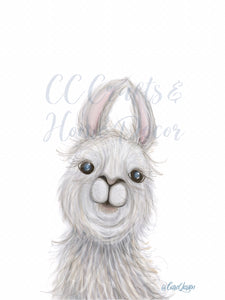 Llama Woodland Animal Art Print | CC Crafts