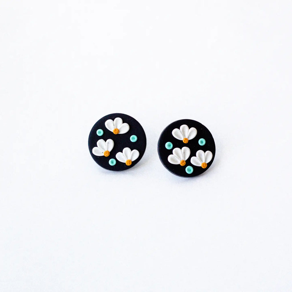 Daisy Floral Studs | Handmade Clay Earrings