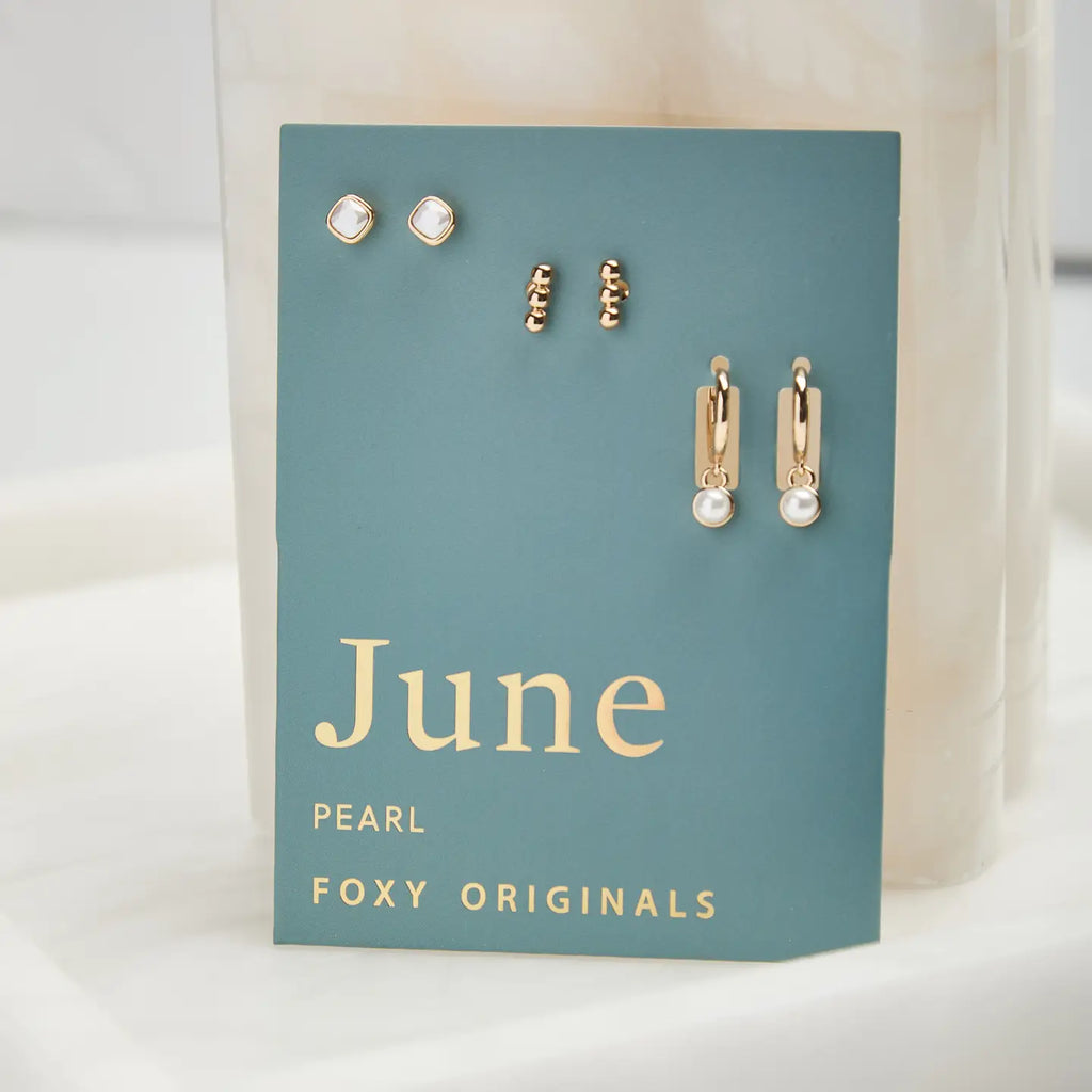 June Birthstone Earring Set | Foxy Originals