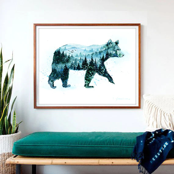 Misty Bear | Watercolor Art Print