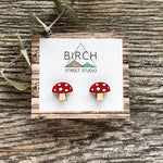 Mushroom - Wooden Stud Earrings | Birch Street Studio