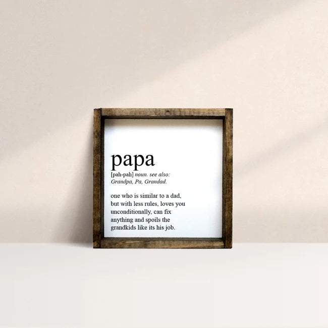 Papa Definition - Mini Wood Sign | William Rae Designs