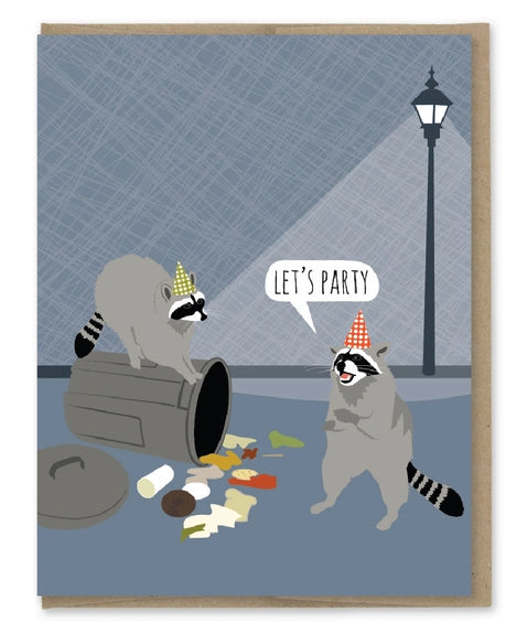 Raccoon Party - Birthday Card | Modern Printed Matter