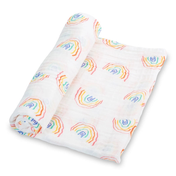 Somewhere Over the Rainbow - Swaddle Blanket | LollyBanks