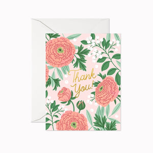 Ranunculus Thank You - Greeting Card | Linden Paper