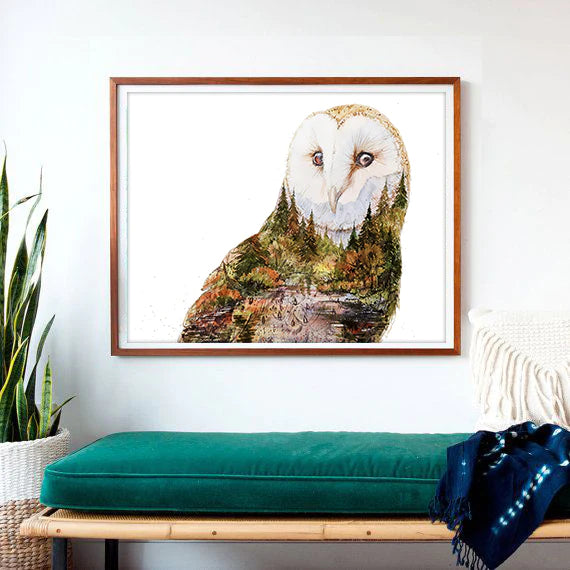 Soul Light | Barn Owl Watercolor Art Print