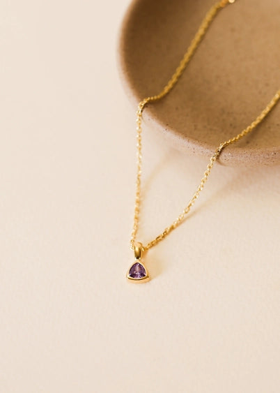 Lavender Triangle Pendant - Necklace | JaxKelly