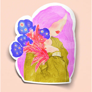 Pink Hair Don't Care - Sticker | Vivian Sofia Designs