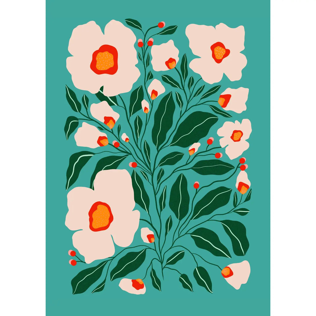 White Floral Blooms | Art Print