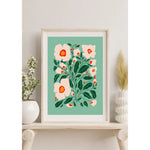 Mint & White Florals | Art Print