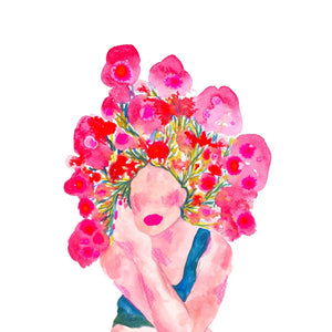 Salma Floral Portrait | Art Print
