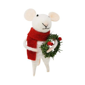 Wreath - Felted Mouse Ornament | Nostalgia