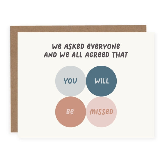 You Will Be Missed | Greeting Card