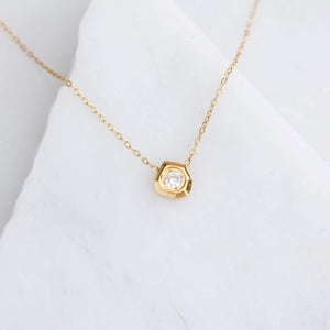 Zircon Geometric Nugget - PVD Necklace | Mesa Blue